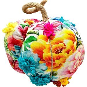 Handmade Centerpiece Fabric Floral Boho Fall Pumpkin Cottagecore Decor Yarn